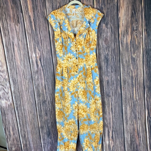 Free People Floral Jumpsuit- Size Large - Picture 3 of 16